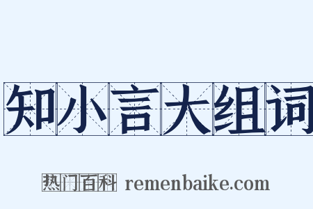 知小言大组词是什么意思的图片